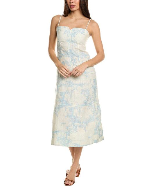 Joie Blue Corta Linen Midi Dress