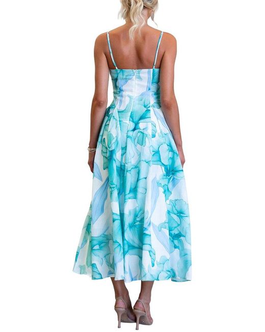 LEON GORI Blue Sleeveless Maxi Dress