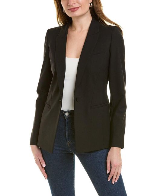 Lafayette 148 New York Harvey Wool-blend Blazer in Black | Lyst