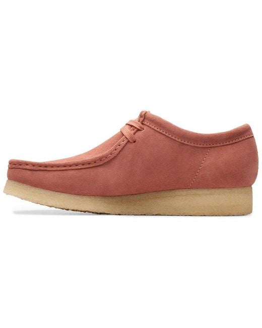 Clarks Pink Wallabee Suede Shoe for men