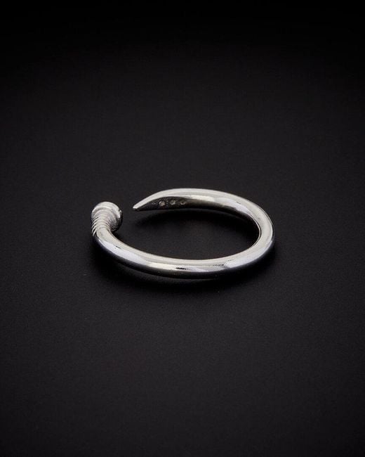 Italian Gold Over Silver Black Italian Vermeil 0.10 Ct. Tw. Ring