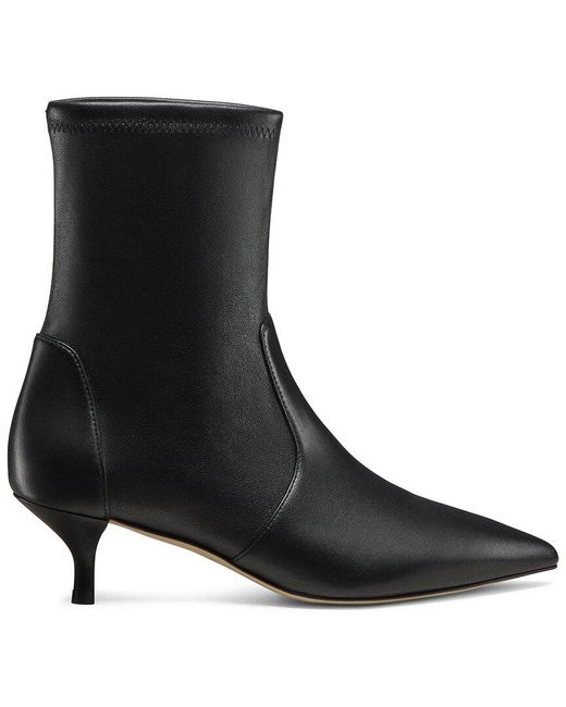 Stuart Weitzman Black Mara 50 Leather Bootie