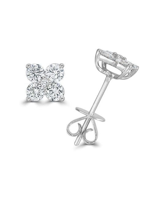 Sabrina Designs Metallic 14k 0.81 Ct. Tw. Diamond Flower Studs