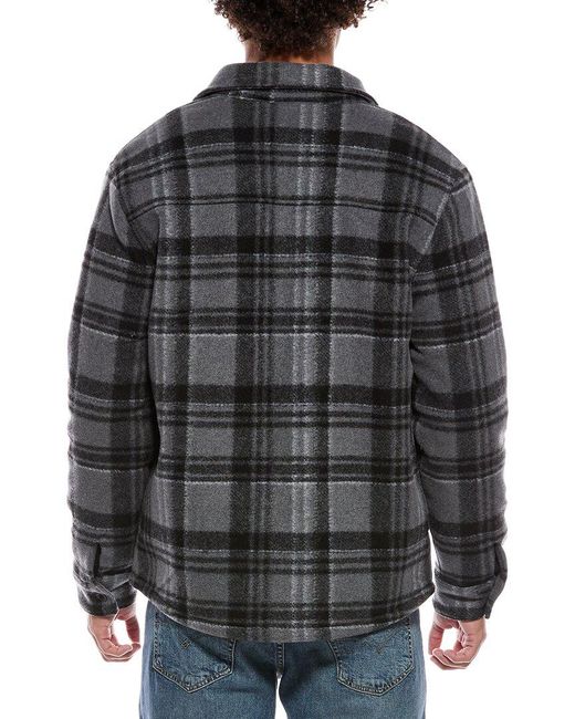 Vince Black Plaid Shirt Jacket for men