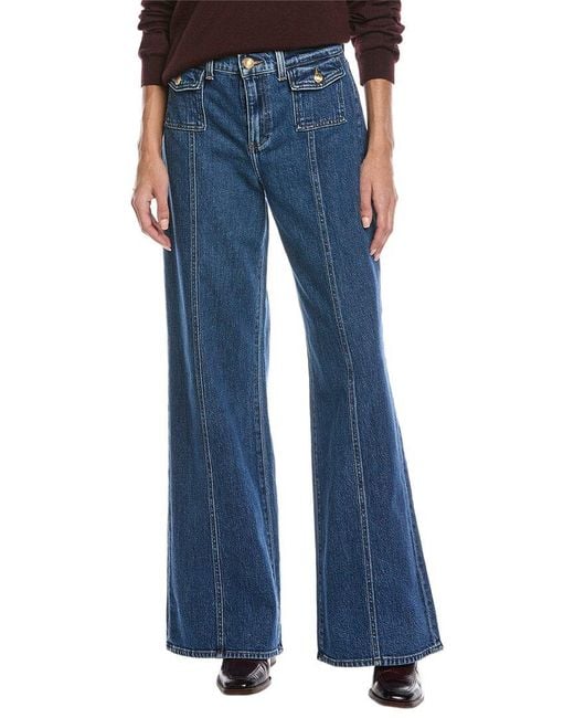 7 For All Mankind Blue Lotta Artifact Wide Leg Jean