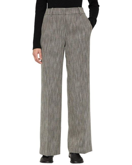 Lafayette 148 New York Gray Sullivan Linen & Wool-Blend Utility Pant