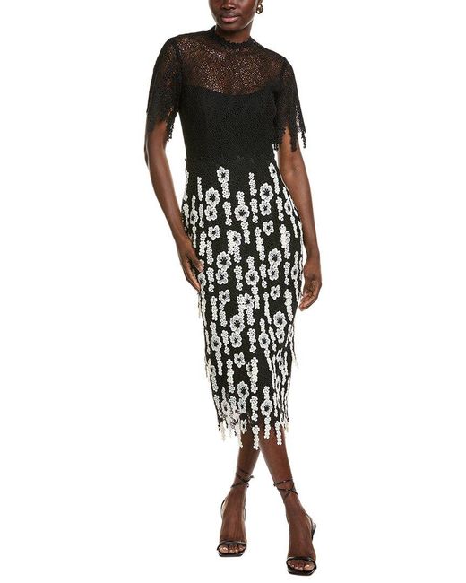 Lela Rose Black Midi Dress