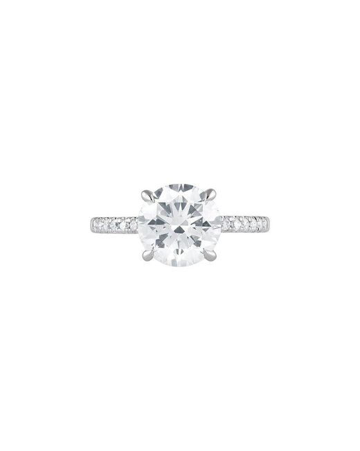 Lab Grown Diamonds White 14K 3.25 Ct. Tw. Lab-Grown Diamond Hidden Halo Engagement Ring