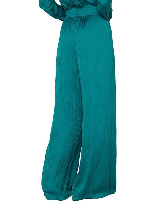L'Agence Green Lillian Pull-On Wide Leg Pants