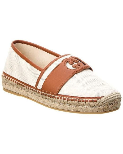 Gucci White Interlocking G Canvas & Leather Espadrille for men