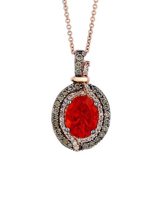 Le Vian Red ® Neon Tangerine Fire Opal® 14k Rose Gold 1.39 Ct. Tw. Diamond & Fire Opal Pendant