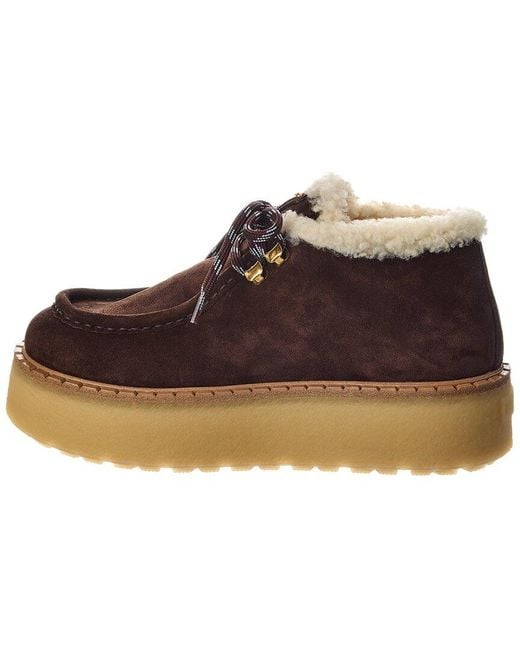 Prada Brown Logo Suede Loafer