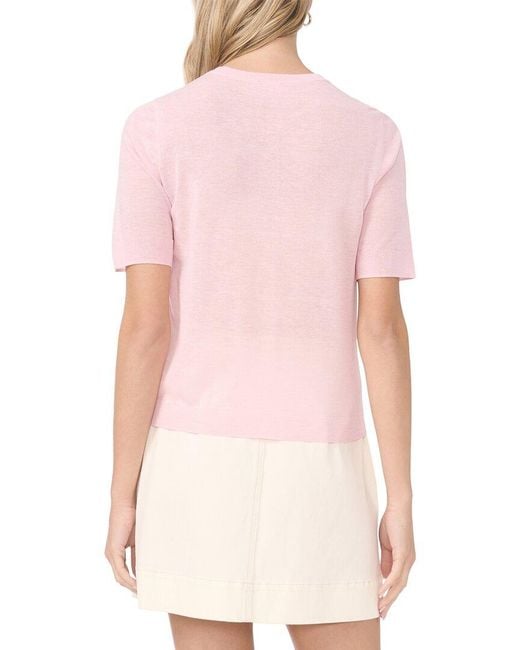 Vince Camuto Pink Sheer Wool-Blend Cardigan