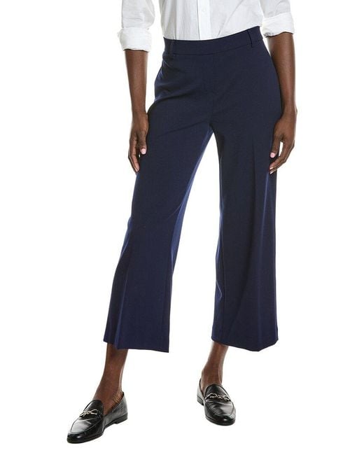 Anne Klein Blue Heavy Cool Crepe Wide Leg Crop Pant