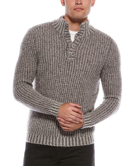 Autumn Cashmere Gray Wool & Cashmere-Blend Waffle Stitch Pullover for men