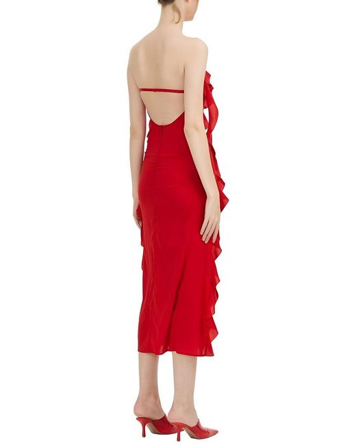 Dino Tabucci Red Embellished Midi Dress