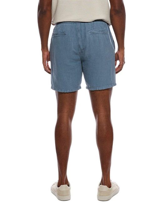 John Varvatos Blue Daryl Linen-Blend Drawstring Short for men
