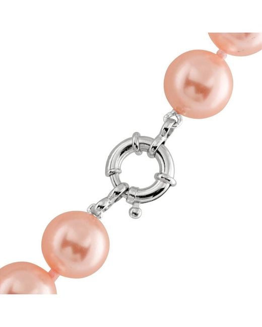 Splendid Multicolor Rhodium Plated Silver 14-15mm Shell Pearl Necklace