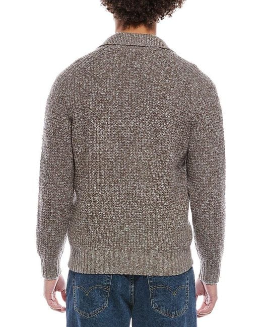 Brunello Cucinelli Gray Wool & Cashmere-Blend Polo Sweater for men