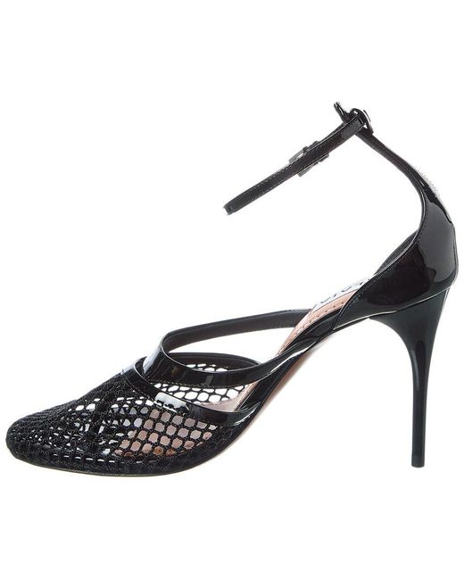 Alaïa Black Alaïa Infradito Fishnet Mesh & Leather Pump