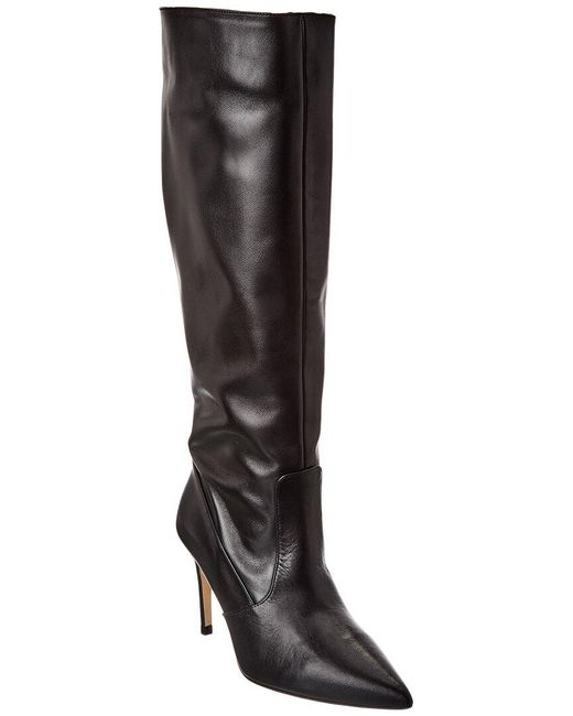 L'Agence Black Lena Iii Knee High Leather Boot