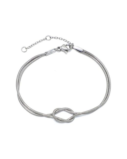 Adornia Metallic Tarnish-Resistant Knotted Rope Chain Bracelet