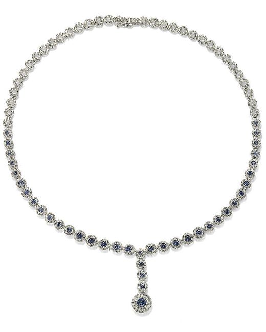 Suzy Levian Metallic 18k & Silver 13.02 Ct. Tw. Sapphire Necklace