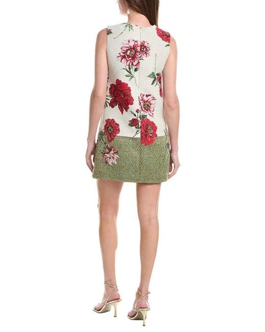 Oscar de la Renta Red Silk-Lined Shift Dress