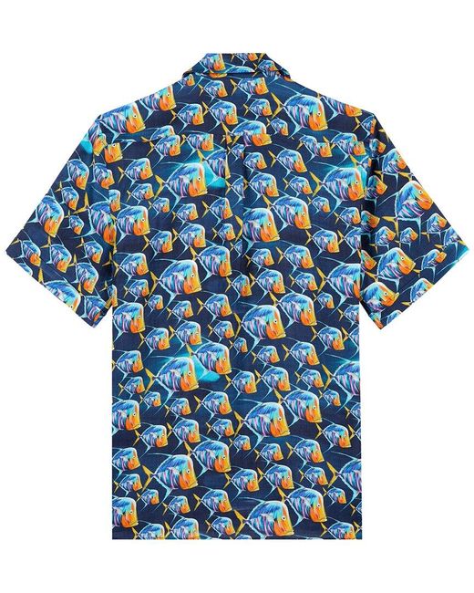 Vilebrequin Blue Linen Shirt for men