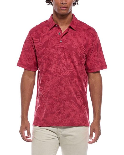 Tommy Bahama Red Palm Fresco Hibiscus Polo Shirt for men