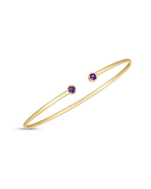 Italian Gold White 14K 0.22 Ct. Tw. Amethyst Bangle Bracelet