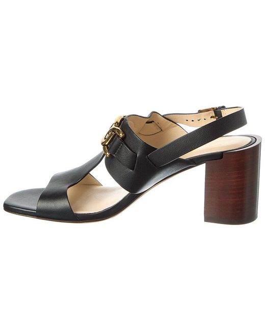 Tod's Black Logo Leather Sandal
