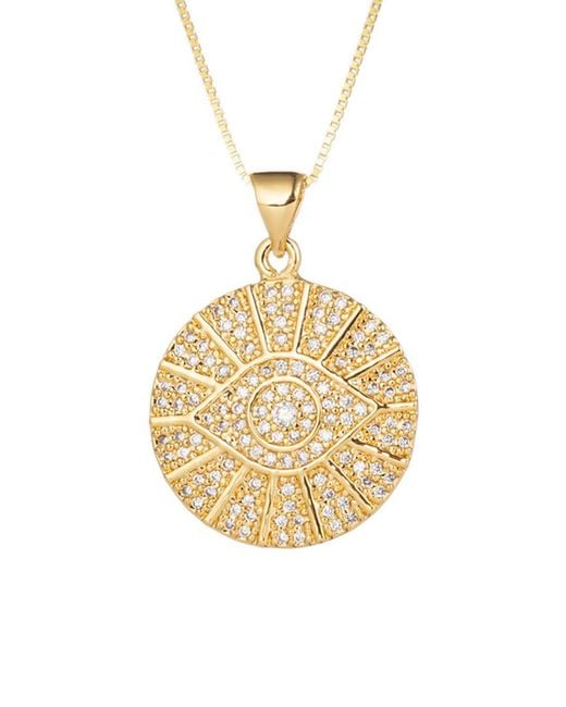 Eye Candy LA Metallic Luxe Collection Arron Evil Eye Sterling Silver Chain Necklace With Pendant