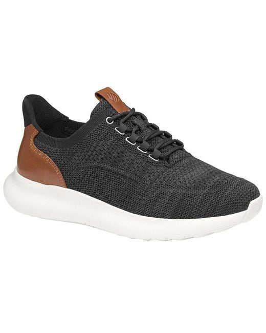 Johnston & Murphy Black Amherst 2.0 Knit Plain Toe Sneaker for men