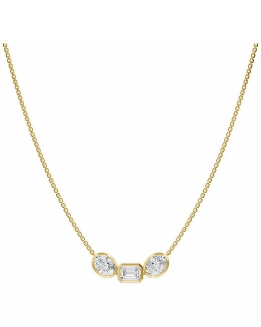 Lab Grown Diamonds Metallic 14K 3.50 Ct. Tw. Lab-Grown Diamond Necklace