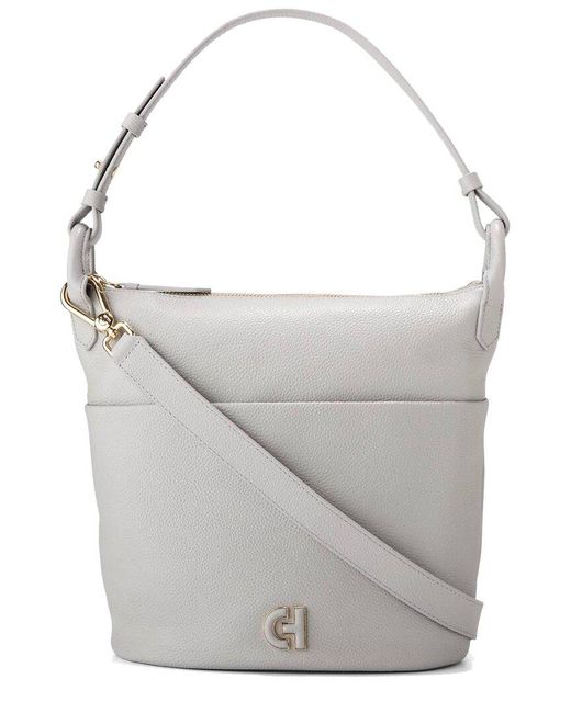 Cole Haan Gray Essential Soft Leather Bucket Bag
