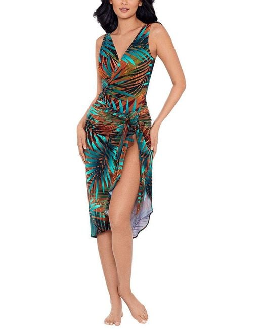 Miraclesuit Blue Tamara Tigre Long Sarong
