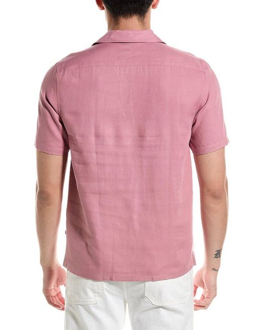 Ted Baker Pink Wesland Revera Relaxed Fit Linen-blend Shirt for men