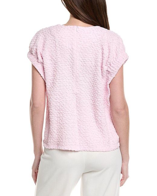 Gracia Pink Embossed Texture Sleeveless Top