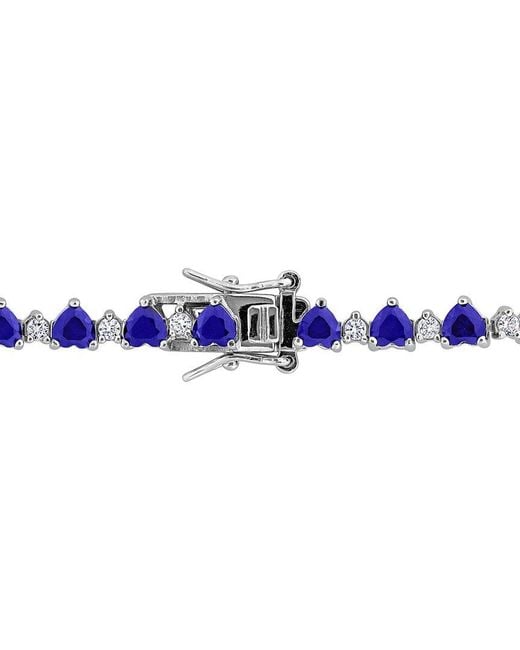 Rina Limor Blue 10.72 Ct. Tw. Lab-Grown And Sapphire Heart Bracelet
