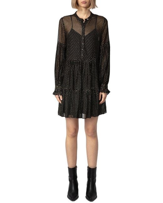 Zadig & Voltaire Black Randy Mousseline Sparle Dress