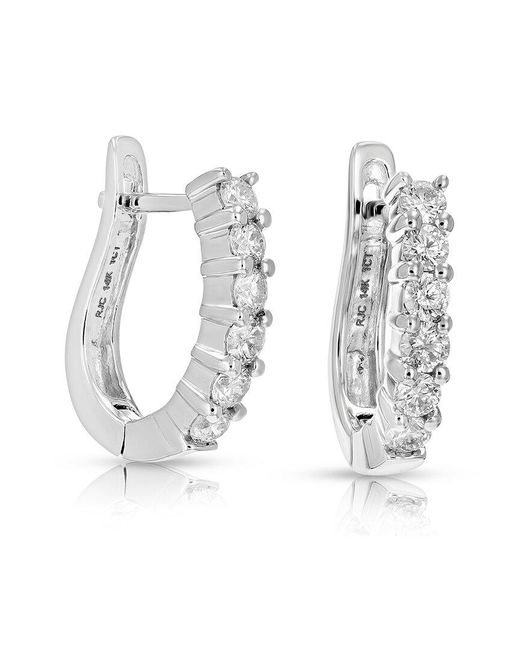 Amairah White 14K 1.00 Ct. Tw. Lab-Grown Diamond Hoops