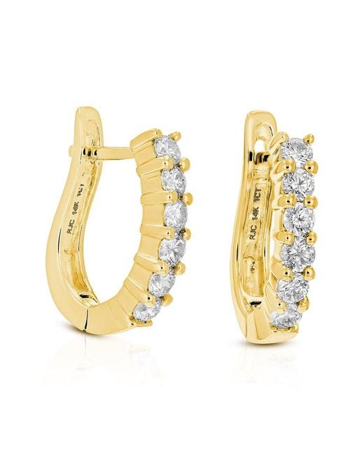 Amairah Metallic 14K 1.00 Ct. Tw. Lab-Grown Diamond Hoops