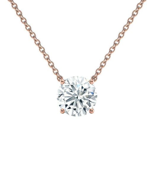 Sabrina Designs Lab Grown Diamonds Metallic 14K Rose 1.50 Ct. Tw. Lab-Grown Diamond Solitaire Necklace