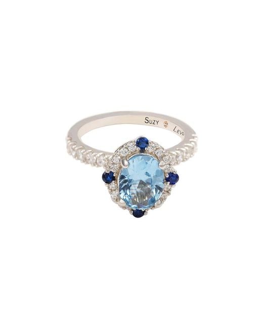 Suzy Levian CZ Jewelry Blue Suzy Levian Cz Ring