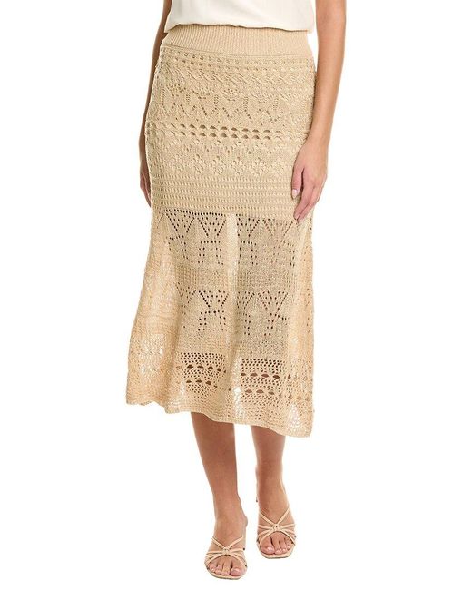 Fate Natural Pointelle Open Knit Skirt