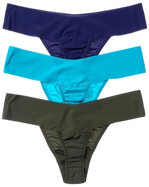 Hanky Panky Blue 2pk Breathesoft Natural Thong
