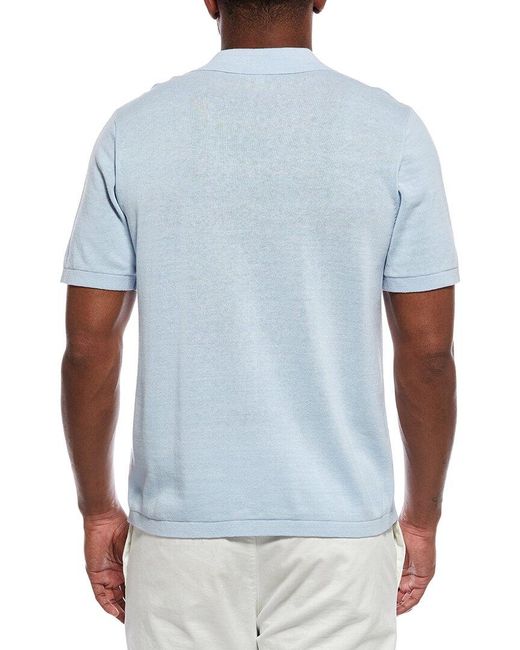 Onia Blue Linen-Blend Camp Shirt for men