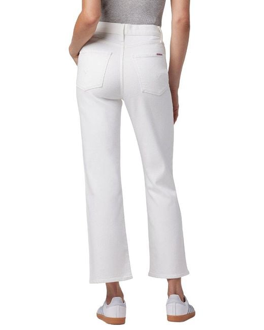Hudson White Noa High Rise Straight Ankle Jean
