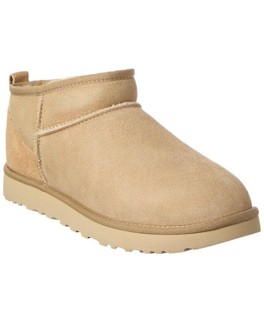 Ugg Natural Classic Ultra Mini Suede & Shearling Boot